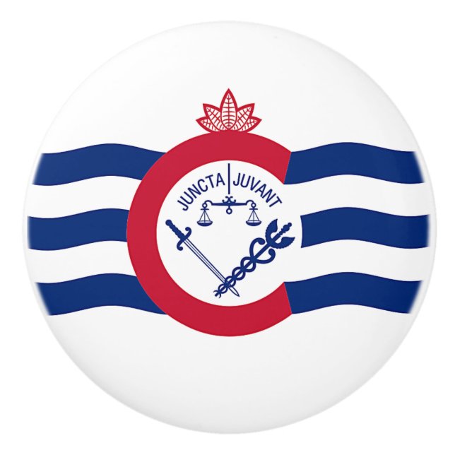 Knådknapp med flagga av Cincinnati, USA Knopp (Framsidan)