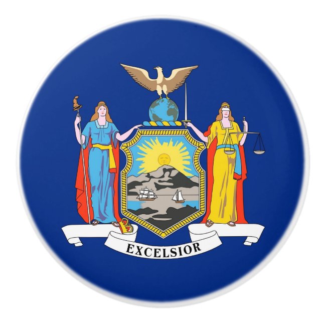 Knådknapp med flagga av New York, USA Knopp (Framsidan)