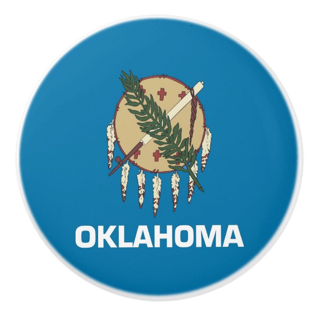 Knådknapp med flagga av Oklahoma, USA Knopp (Framsidan)
