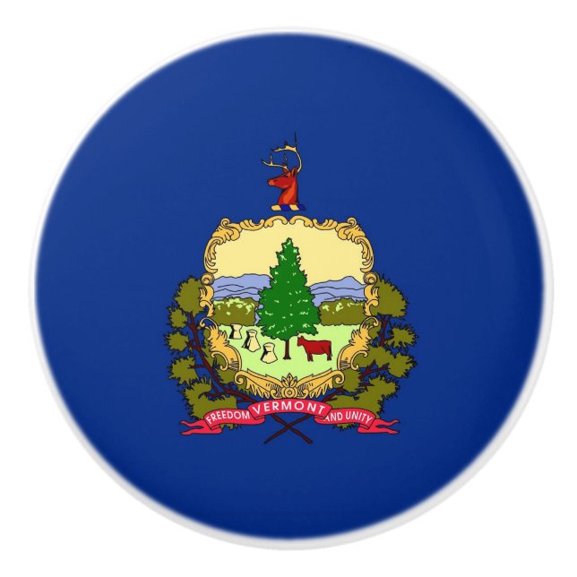 Knådknapp med Vermont-statens flagga, USA Knopp (Framsidan)