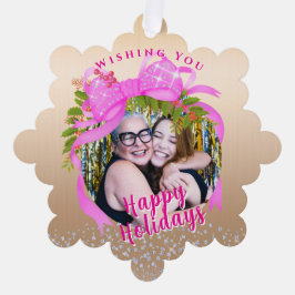 Knådkort för platt Helgdag på Rosa Ribbon jul