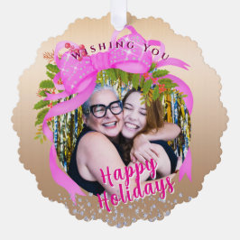 Knådkort för platt Helgdag på Rosa Ribbon jul