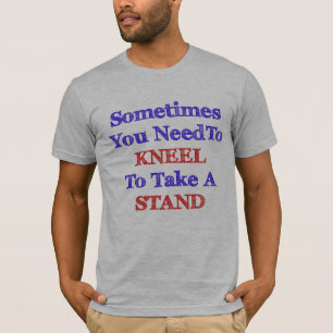 Knäfalla för att ta ett stativ för rättvisa t shirt