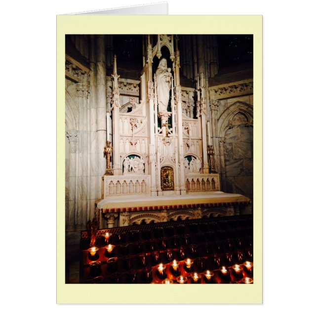 Knäfalla på altaret hälsningskort (Framsidan)