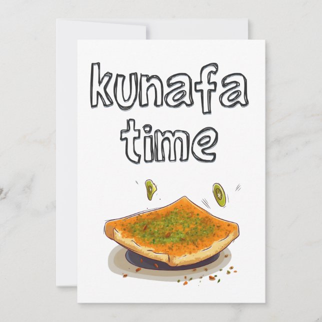 Knafeh Kunafa Kunafeh Time- و ق ت ا ا ل ك ن period Inbjudningar (Framsida)