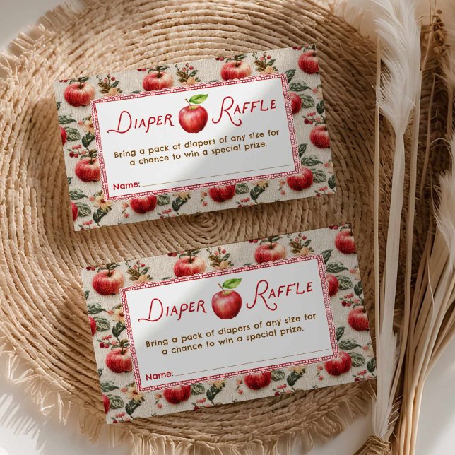 Knäffel för barnskor tilläggskort (Apple Rustic Fall Baby Shower Diaper Raffle Ticket)