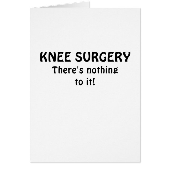 Knäkirurgi där är ingenting till den hälsningskort (Framsidan)