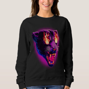 Knall Svart Panter på Eld Leopard Jaguar Djur T Shirt