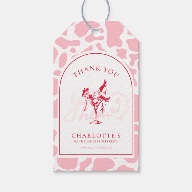 Knalllila västerländsk möhippa presentetikett (Framsidan)