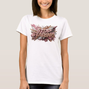 Knallröd STOP STARAR Tryck T Shirt