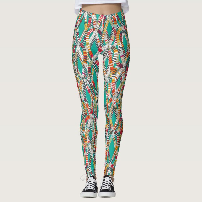 knallturkos leggings (Framsida)