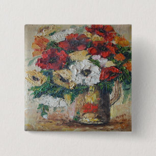 Knapp Ann Hayes målning Flower Mix Delight