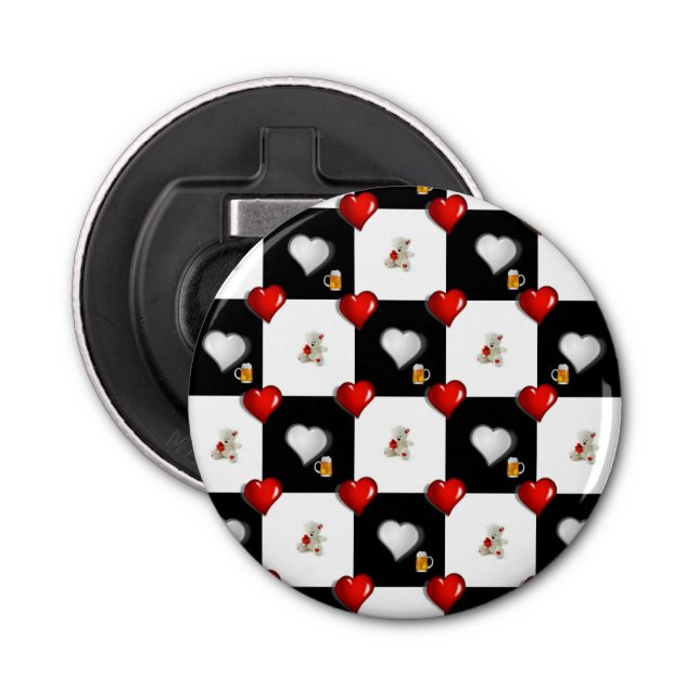 Knapp Beer White Nalle för flasköppnare (Framsidan)