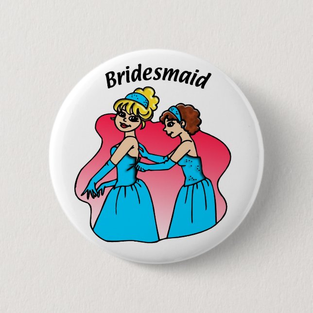 Knapp: Bridesmaid (Blue) Knapp (Framsida)