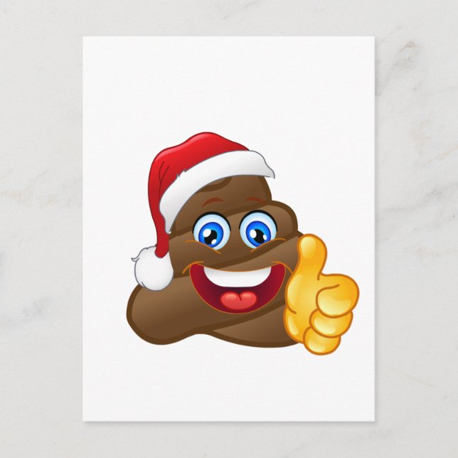 Knäpp briljant Santa Poop Emoji Helg Vykort (Framsida)