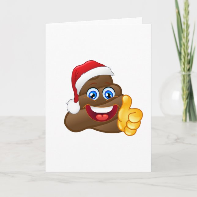 Knäpp briljant Santa Poop Emoji Helgkort (Framsida)