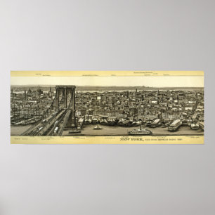 Knapp Brooklyn NY panorama 1880 Poster