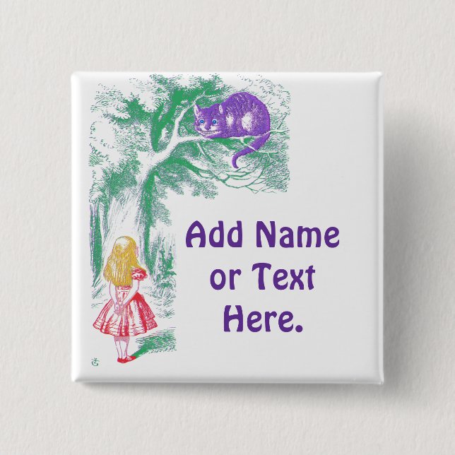 Knapp: "Cheshire Cat" från Alice in Wonderland Knapp (Framsida)