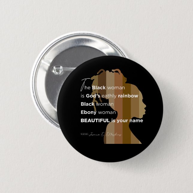 Knapp "Ebony Woman" (Framsida & baksida)