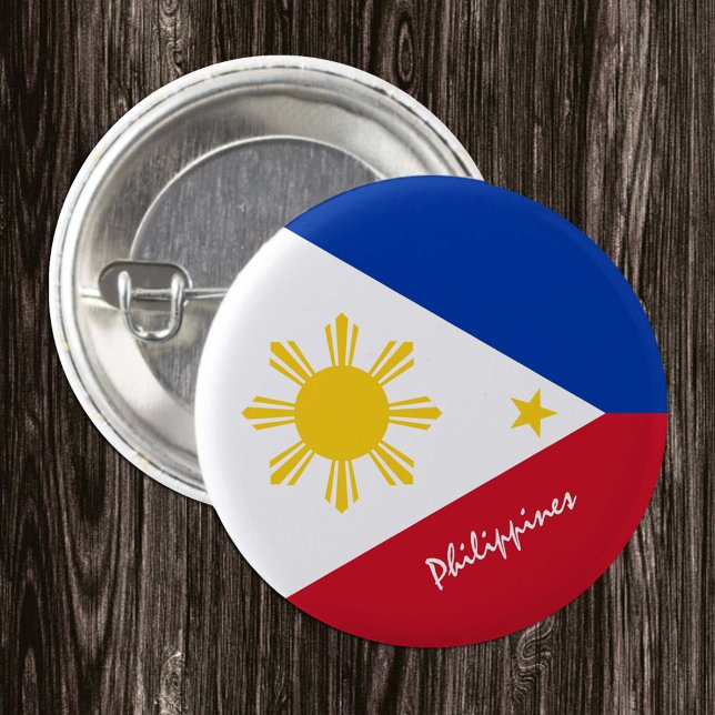 knapp Filippinerna, patriotisk filippinsk Flagga (Skapare uppladdad)