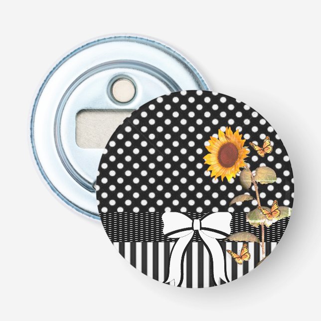 Knapp Flasköppnare Solros Prickar (Framsidan)