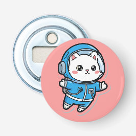 Knapp Flasköppnare Söt Astronaut Katt Kawaii