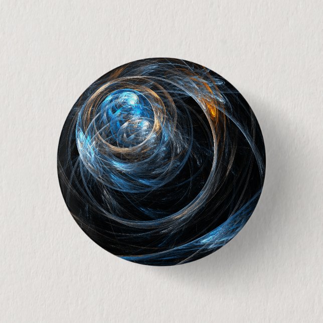 Knapp för Abstrakt av värld runt (runda) (Framsida)