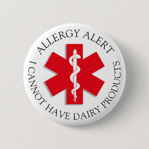 Knapp för allvarlig varning för DAIRY Allergy
