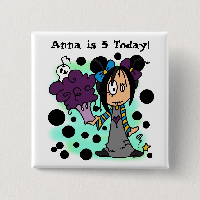 Knapp för anpassad Skelekinz-födelsedag (Framsida)