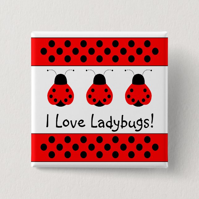 Knapp för Anpassadet Cute Ladybug (Framsida)