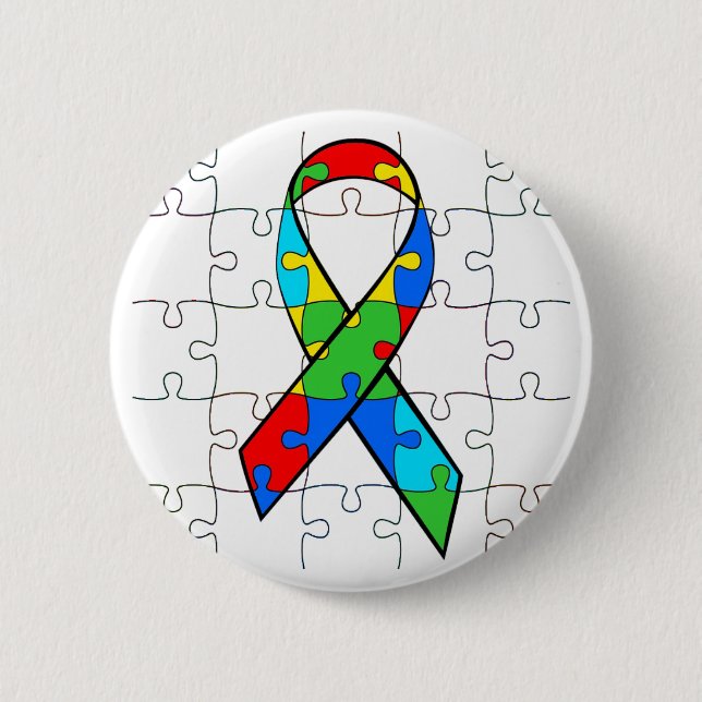 KNAPP FÖR AUTISM AWARENESS RIBBON ROUND (Framsida)
