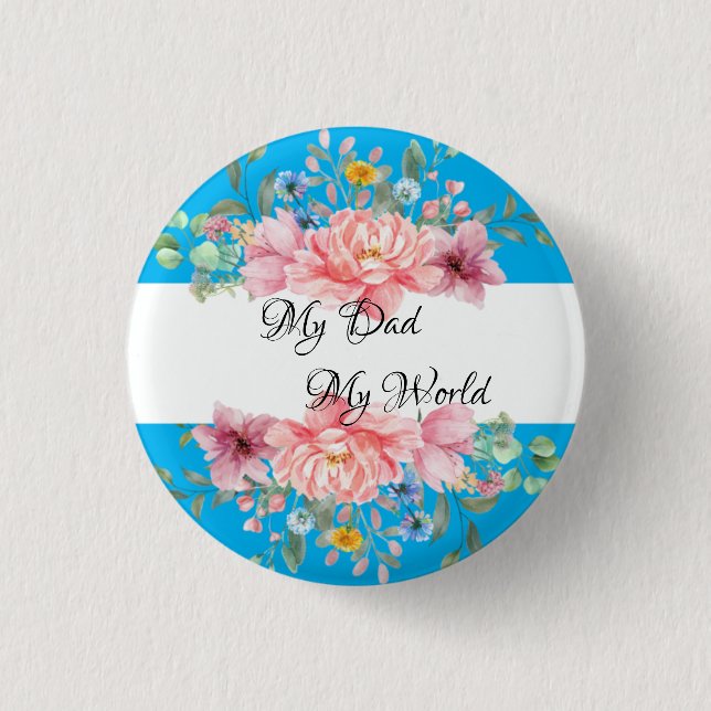 Knapp för bästa citerade Pappa-blommigt (Framsida)