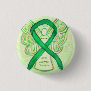 Knapp för benmärgsdonationsmedvetande Ribbon Angel