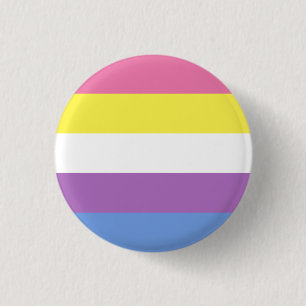 Knapp för Bigender-Pride (Gult)