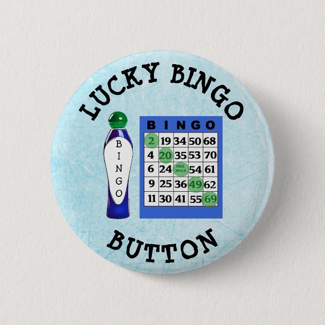 Knapp för blå kort av Lucky BINGO-knapp (Framsida)