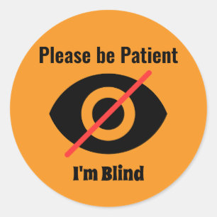Knapp för Blind av symbol Runt Klistermärke