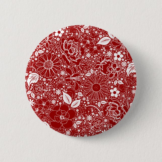 Knapp för botaniska beauties Red Pinback (Framsida)