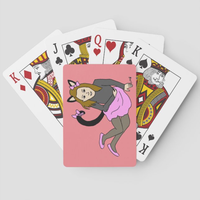 knapp för catgirl casinokort (Baksidan)