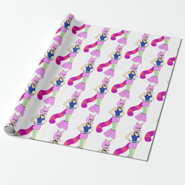 knapp för catgirl presentpapper (Utrullad)