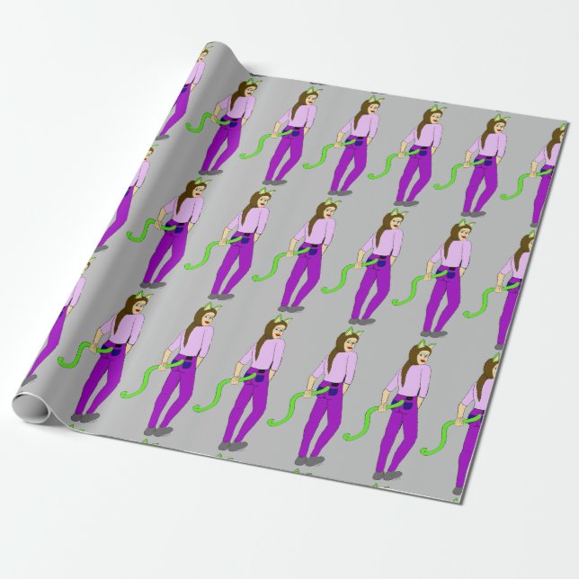 knapp för catgirl presentpapper (Utrullad)