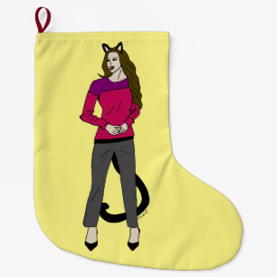 knapp för catgirl stor julstrumpa