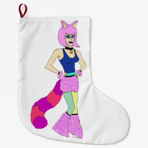 knapp för catgirl stor julstrumpa