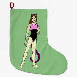 knapp för catgirl stor julstrumpa
