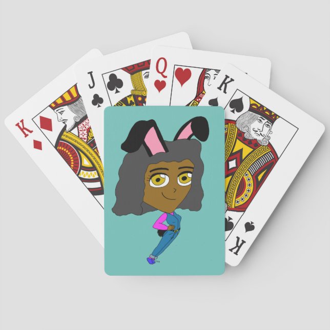 knapp för chibi bunnygirl casinokort (Baksidan)