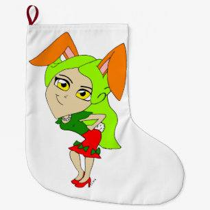 knapp för chibi bunnygirl stor julstrumpa