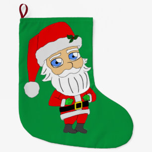 knapp för chibi jultomten stor julstrumpa