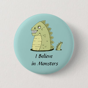 Knapp för Cute Grönt Monster