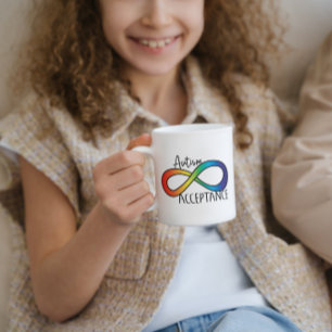 Knapp för godtagande av regnbåge för neurodiversit kaffemugg