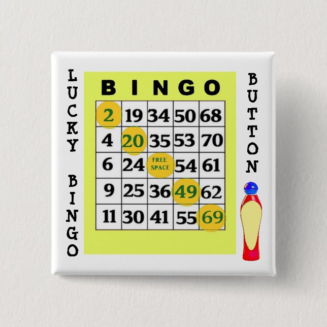 Knapp för Grönt av Lucky BINGO-knapp (Framsida)