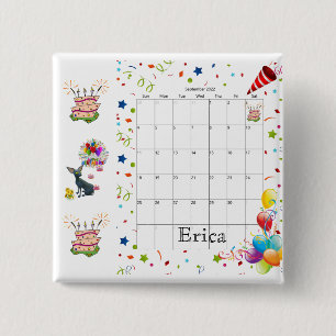 Knapp för kalender för grattis på födelsedagen